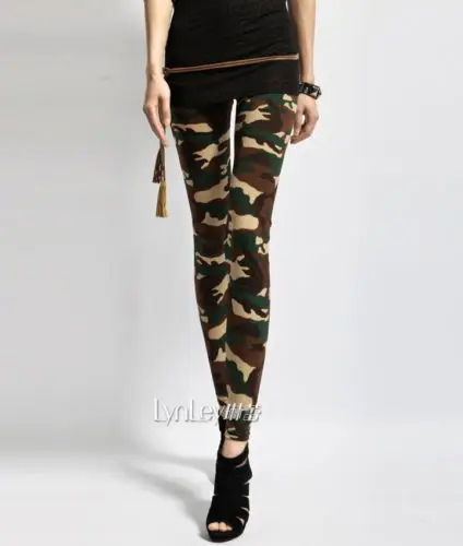 

Women's Sexy Army Green Camouflage Printed Elastic Slim Pants Leggings Trousers