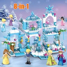 Anna Elsa Mermaid Building Blocks Princess Queen Sparking Ice Castle Bricks Toy For Girl Compatible All Anna Elsa Mermaid Building Blocks Princess Queen Sparking Ice Castle Bricks Toy For Girl Compatible All