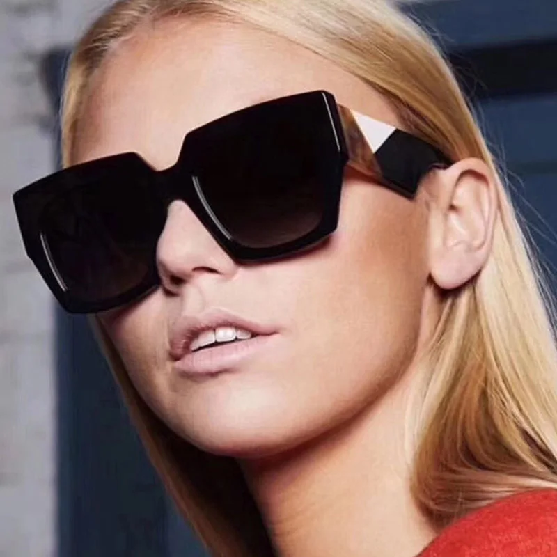 Весенние Стильные негабаритные женские солнцезащитные очки кошачий глаз, женские брендовые дизайнерские трендовые женские градиентные солнцезащитные очки UV400, винтажные очки