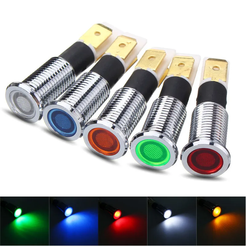 12V 10mm Universal Car Boat Yacht LED Indicator Light Pilot Dash