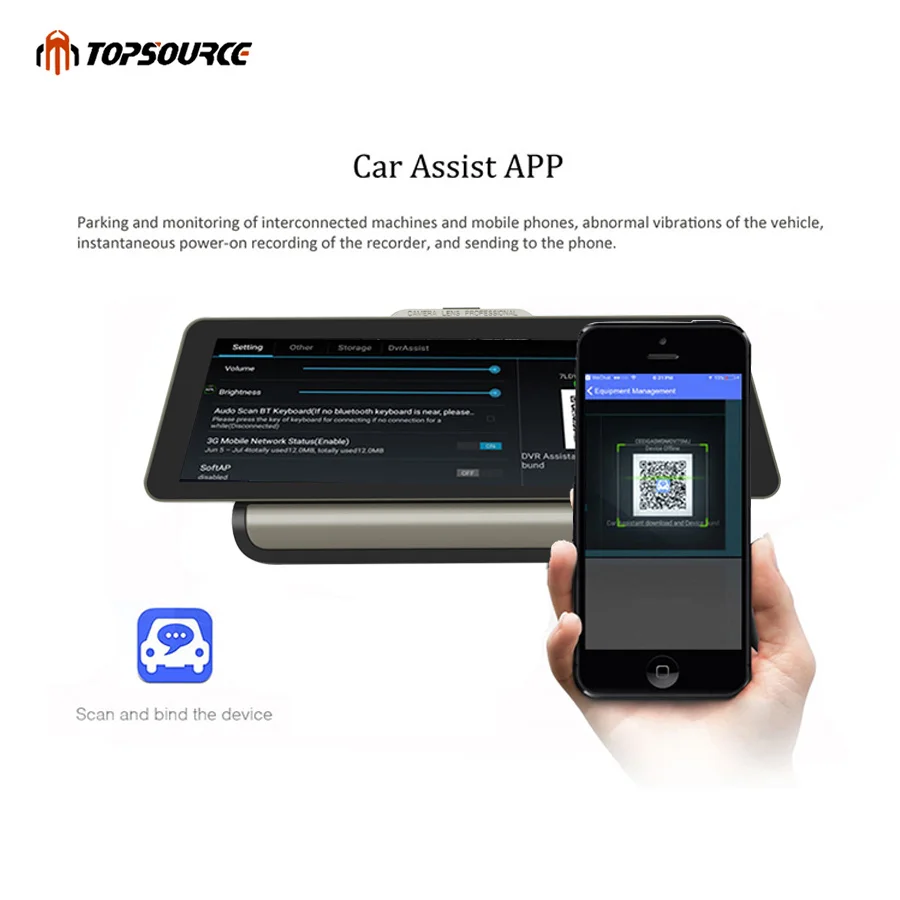 Автомобильный видеорегистратор TOPSOURCE 3G/4G с поддержкой плюс 10 дюймов Android 5 0 1 GPS BT