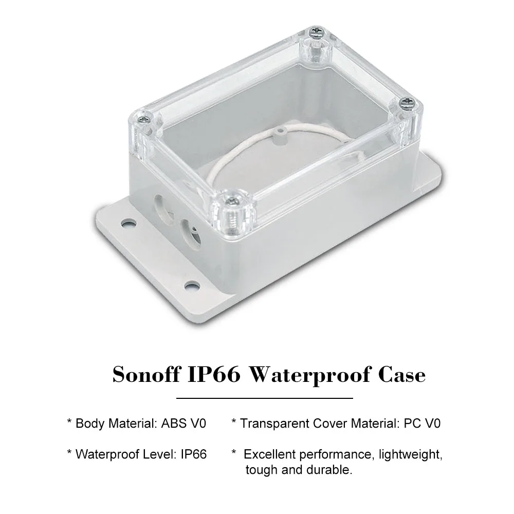 

SONOFF Waterproof Junction Box Plastic Cable Wire Connector Gland Case Water-resistant Shell Support Sonoff Basic/RF/Dual/Pow