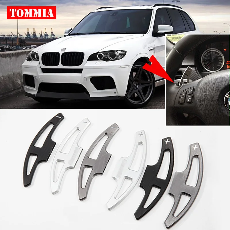 

tommia 2pcs Steering Wheel Aluminum Shift Paddle Shifter Extension For BMW X5M 2010-2013