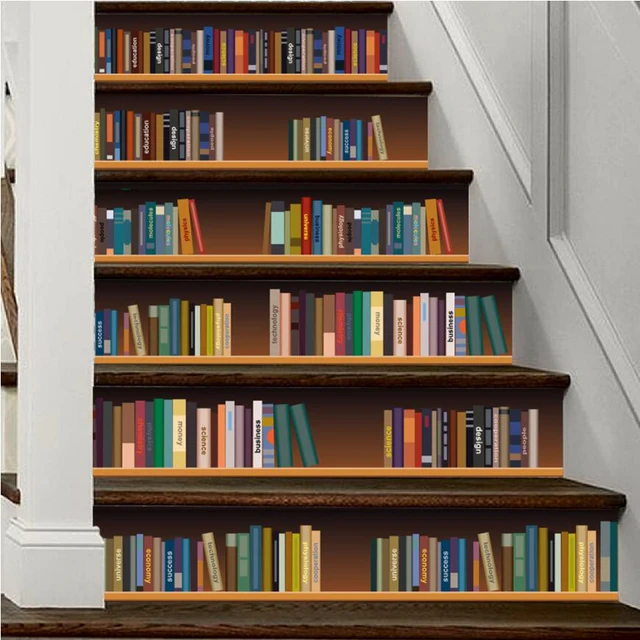 6pcs/Set Self Adhesive Stairway Mural Wallpaper Removable Wall Decals