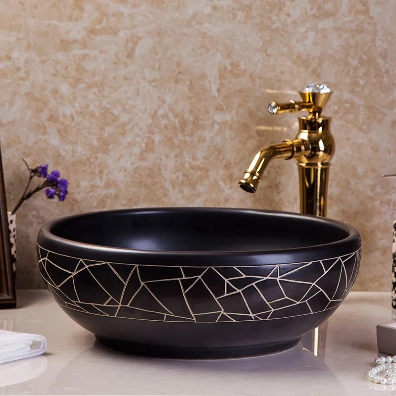 Hand crafted Chinese counter wash basin sink for home decoration