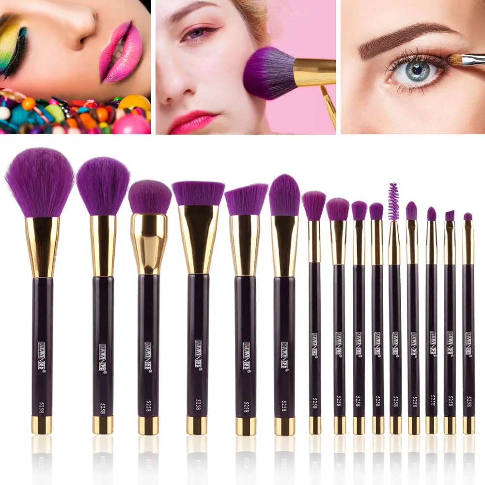 

Fashion Style 15Pcs Makeup Brushes Cosmetic Powder Foundation Make Up Brush Set For Lady Women HB88