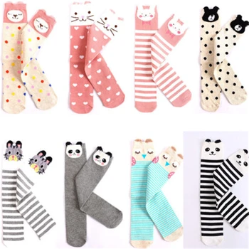 

Hot Sale Baby Long Socks High Quality Children Kawaii 3D Cartoon Animal Warm Sock 2017 New Bebes Cotton Over Knee High Long Sock