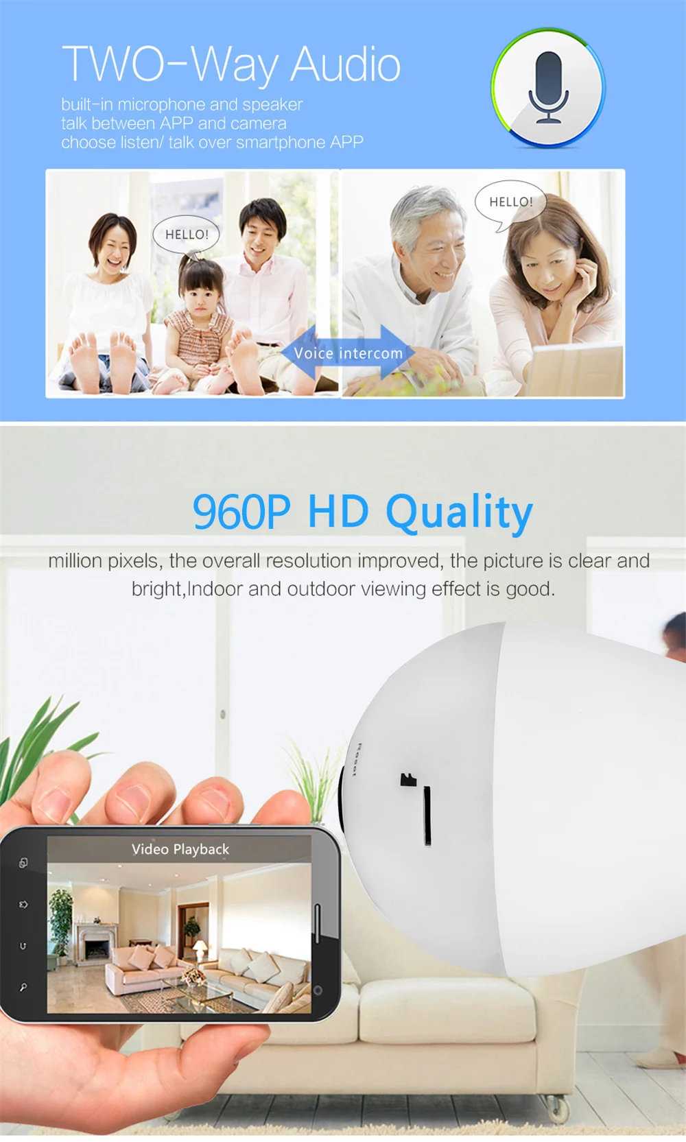 Wistino 960P Wireless VR Panoramic IP Camera Bulb Light Wifi FishEye 360 degree CCTV Surveillance Security Monitor Comone 1 (5)