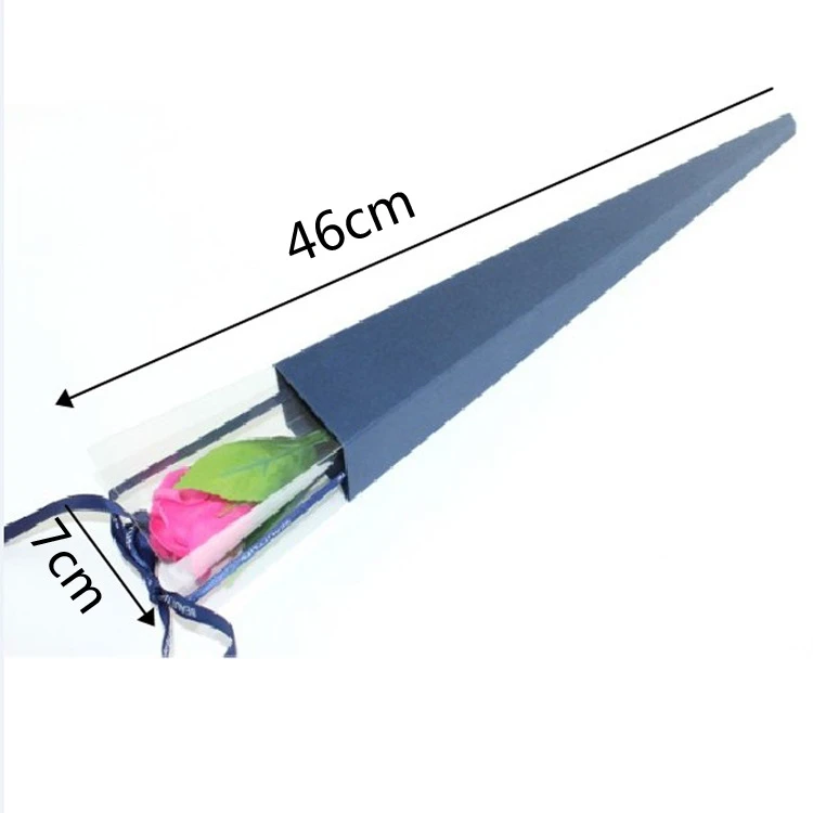30 шт 46*7 см Высокое качество одиночная коробка розы ПВХ треугольная коробка одиночная коробка цветок упаковка подарочная коробка украшение дома