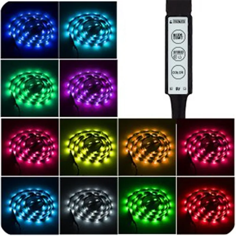Светодиодная лента водонепроницаемая 5 в пост. Тока RGB USB светильник SMD 2835 0 м 1 2 3 4