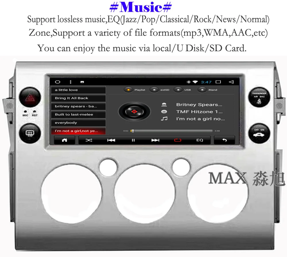 Sale MAX 2G RAM 32G ROM 10.25" Android 8.1.0 Car DVD For Toyota FJ Cruiser 2007-2017 Car Radio RDS 4G WiFi SWC GPS Free Map Bluetooth 5