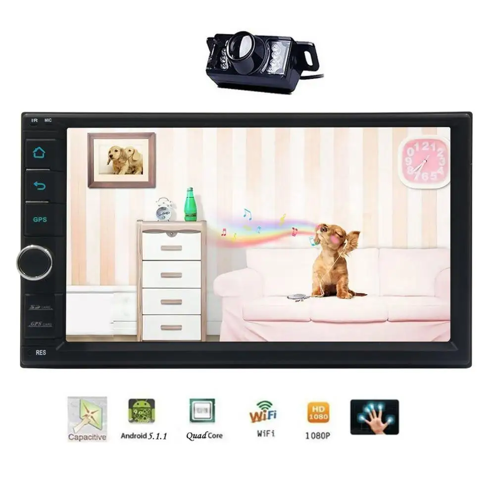 double 2 Din Head Unit Android 5 1 1 GPS Navigation font b Car b font