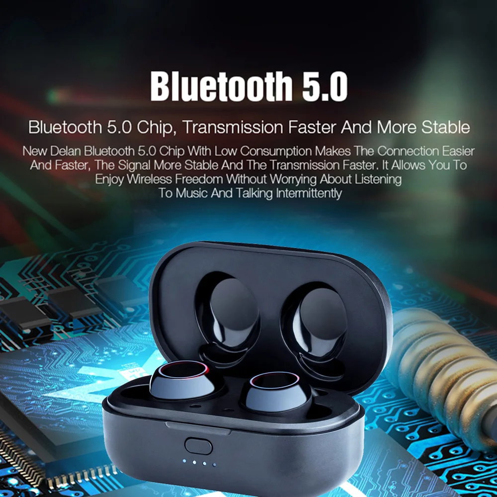 CBAOOO X118 TWS Bluetooth наушники 5,0 Мини спортивная Беспроводная гарнитура стерео бас наушники сенсорное управление с зарядным наушником