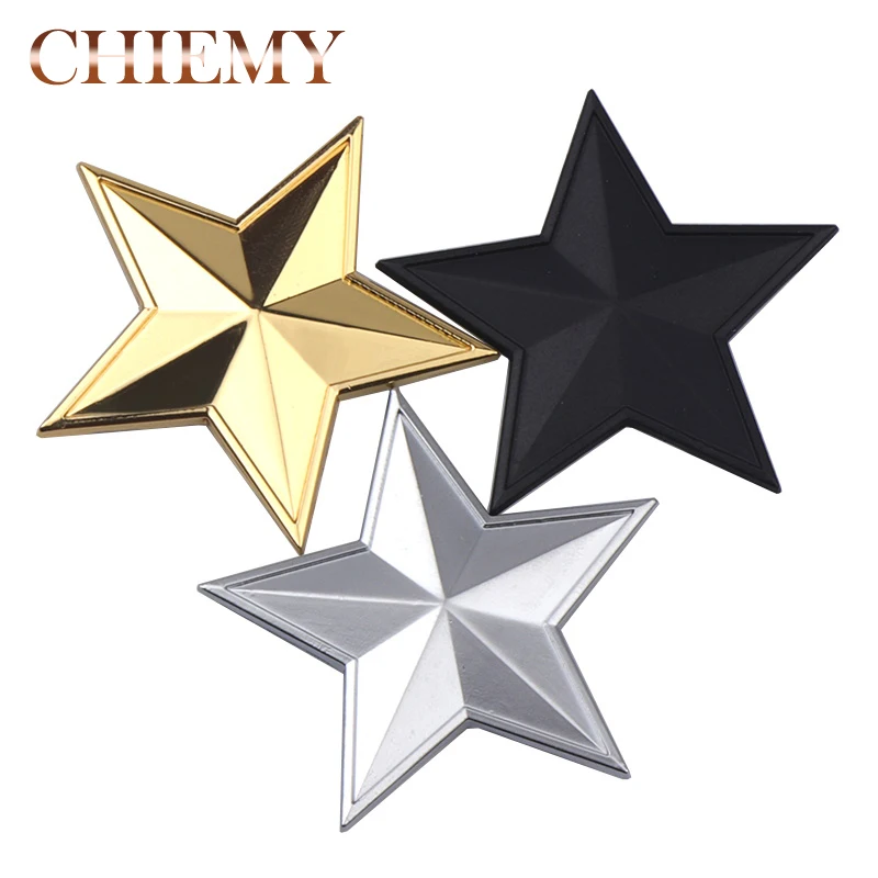 

Metal 3D Chrome Pentagram Emblem Badge Car Tail Body Sticker for Auto motorcycle Mobile phone laptop decoration Car styling