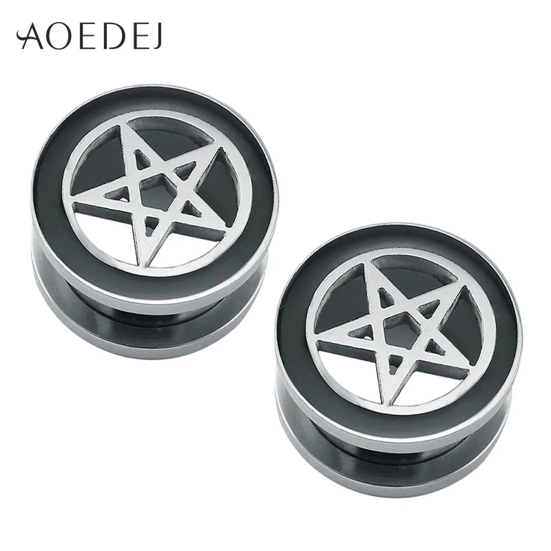 

8-16mm Star Tunnels Ear Plugs Gauge Flesh Tunnel Stainless Steel Ear Tunnels Jewellery Ear Expander Piercings Plug 10mm Oreille