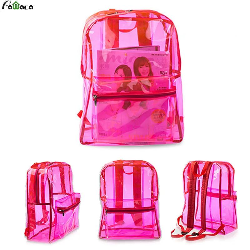 Clear See Through Backpack Transparent Daypack Student School Bag for