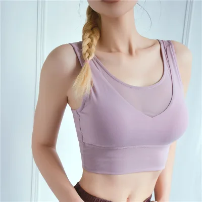 Сексуальный спортивный бюстгальтер пуш-ап для фитнеса, женский дышащий спортивный бюстгальтер для йоги, спортивный бюстгальтер для бега и тренировок, женская одежда для активного отдыха - Цвет: Purple