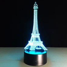 Hot sale Eiffel Tower Colorful gradient font b 3D b font night font b light b