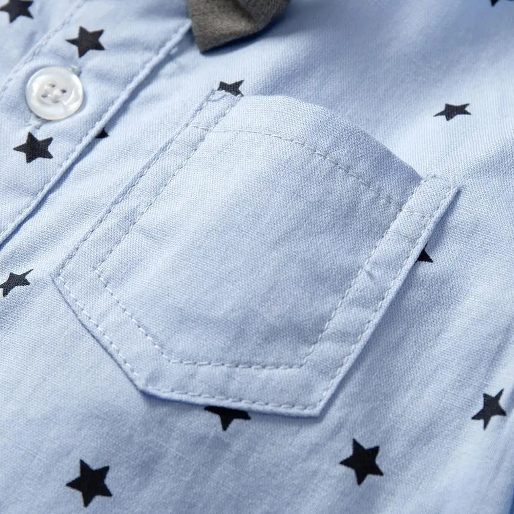 Хлопковый джентльменский комплект одежды для маленьких мальчиков летний
