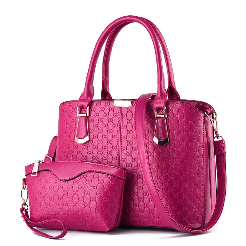 Occident Style Elegant Classy Composite Bag Women Succinct Plaid font b Handbag b font Fashion Embossing