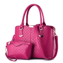 Occident Style Elegant Classy Composite Bag Women Succinct Plaid font b Handbag b font Fashion Embossing