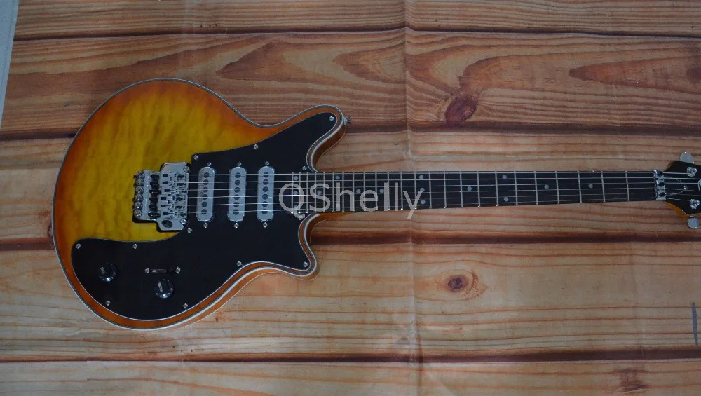 

top quality QShelly custom quilted maple top Brian may 3 pickups guitars bill nvlay electric guitar musical instruments shop