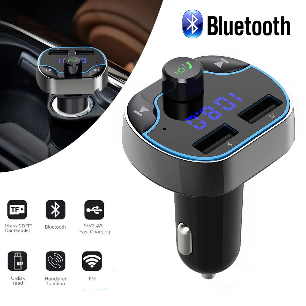 Беспроводной Bluetooth fm-передатчик модулятор HandsFree автомобильный комплект радио адаптер USB зарядное устройство MP3 музыкальный плеер для iPhone samsung#30