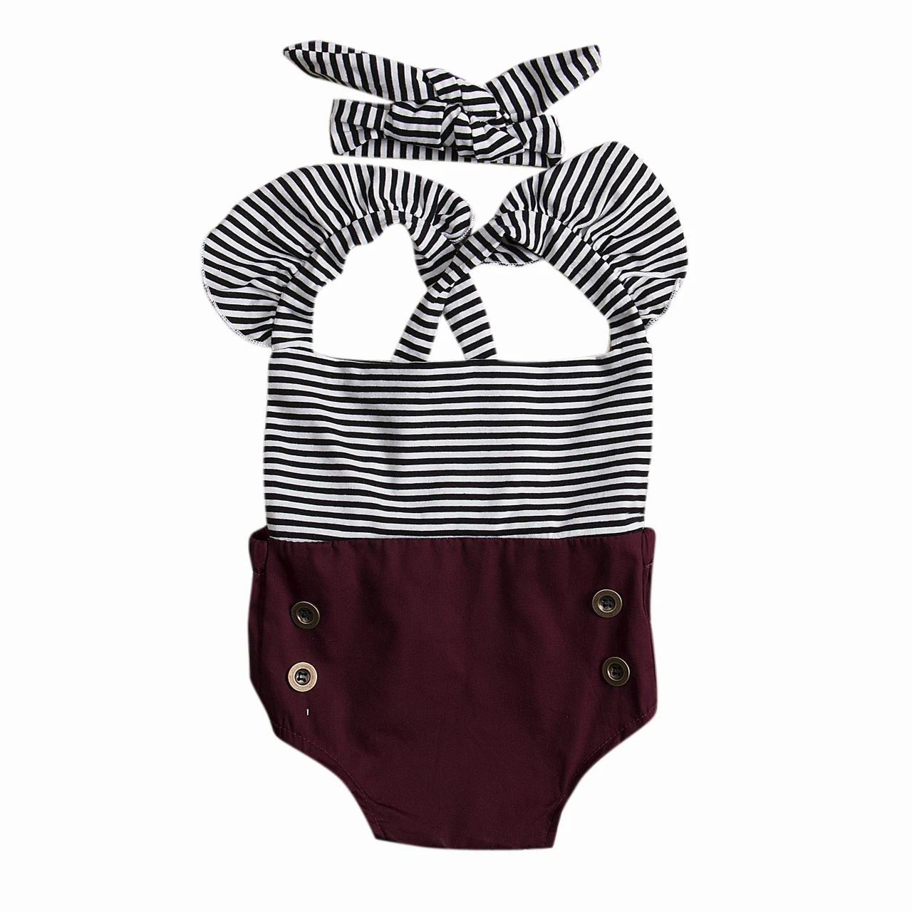 

2017 casual cotton striped o-neck short bodysuit Newborn Kids Baby Infant Girl Bodysuit Cotton bodysuit Clothes Outfit Set