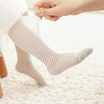 

baby Stock Summer Thin Breathable Baby Pantyhose Solid Color Cotton Children's Socks