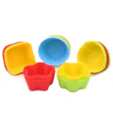 2 шт. Формы для кексов 7 см Маффин цветок силиконовая чашка торт инструмент формы для выпечки Кондитерские инструменты Кухня гаджеты случайный цвет