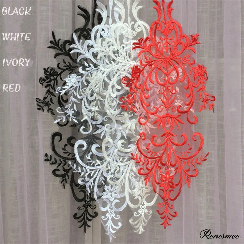2Pc Super Quality Lace Applique Big Neckline Collar Appliques Embroidery Trim Fabric Cloth Sewing Patchwork DIY Craft 60X28 | Дом и сад