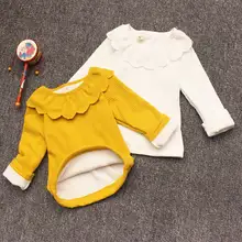 Вельветовые утепленные блузки для девочек; одежда для малышей; хлопковая рубашка; пальто «falbala joker» Для малышей; толстовки для девочек; зимняя одежда