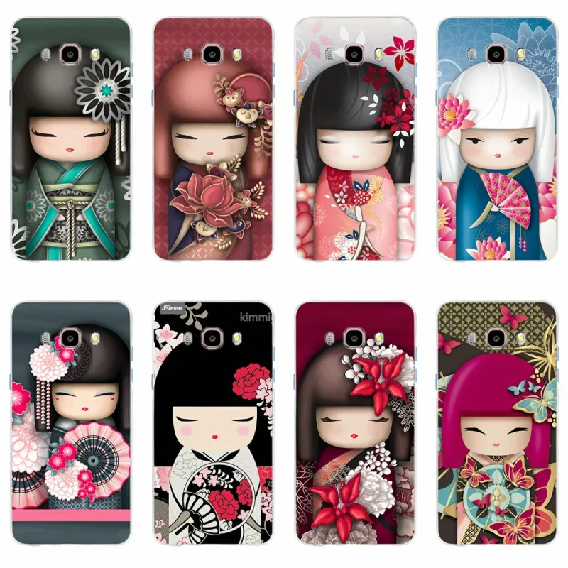 

kawaii Japanese Kokeshi Doll Cover Soft Silicone TPU Phone Case For Samsung Galaxy S6 S6edge A7 S7edge S8 S9 Plus A5 J5 J7 2016