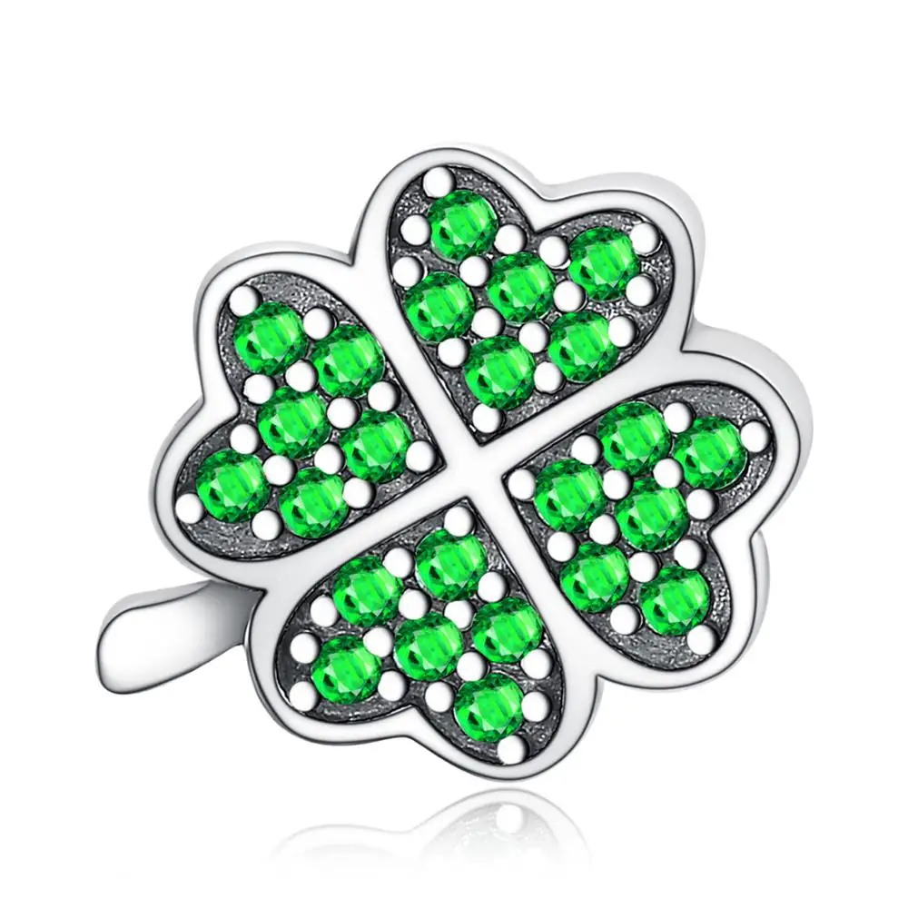 JewelryPalace Lucky Clover 925 Sterling Silver Beads Charms Silver 925 Original For Bracelet Silver 925 original Jewelry Making