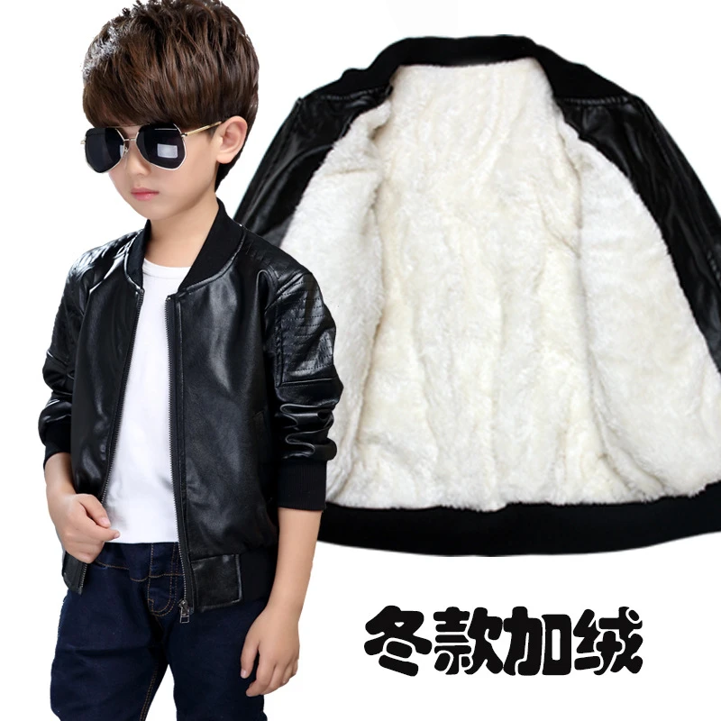 baby boy faux leather jacket