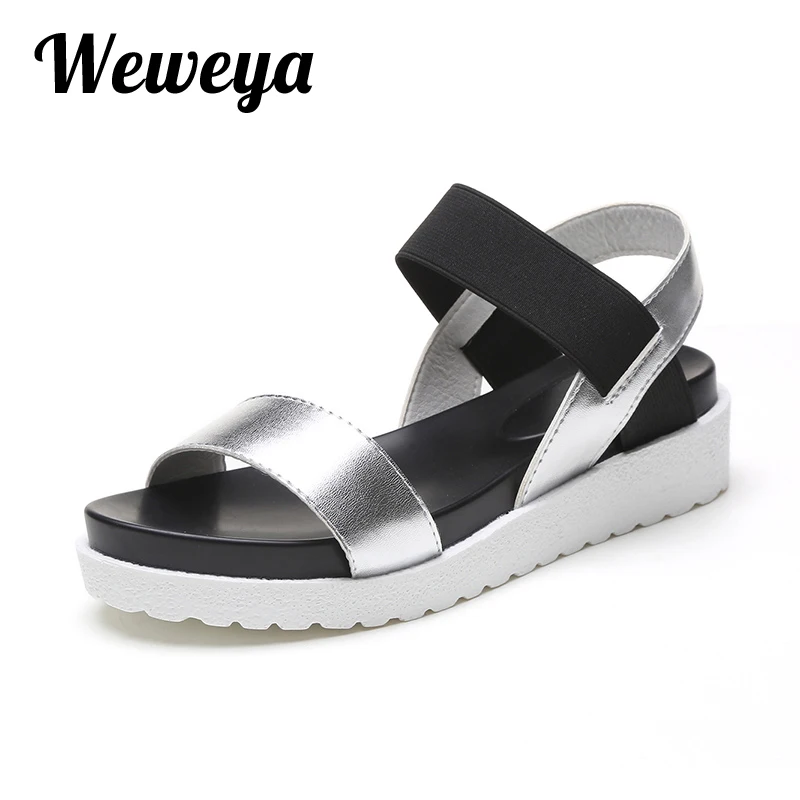 Новинка 2018 летние женские сандалии Weweya модная обувь с открытым носком на плоской