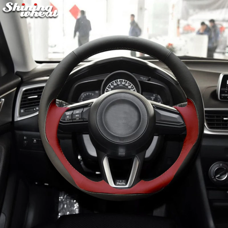 Shining Wheat Handstitched Steering Wheel Cover For Mazda 3 Cx5 2017 Mazda Cx9 2016 2017