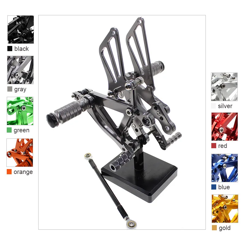 For Kawasaki NINJA ZX6R ZX636 2003 2004 CNC Silver Foot pegs Rearsets Footpeg For Kawasaki NINJA ZX6R ZX636 2003 2004 CNC Silver Foot pegs Rearsets Footpeg