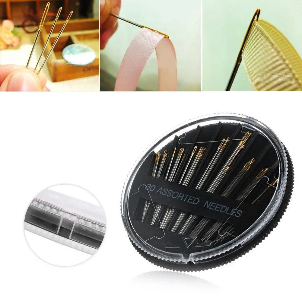 

30PCS Assorted Hand Sewing Needles Embroidery Mending Craft Quilt Sew Case