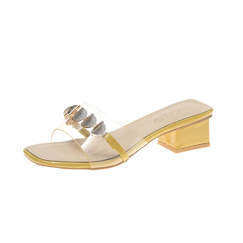

Summer Casual Flats Women Shoes Fashion Women Transparent Bling Slippers Outside Low Heel Sandals Beach Flip Flops Shoes Woman
