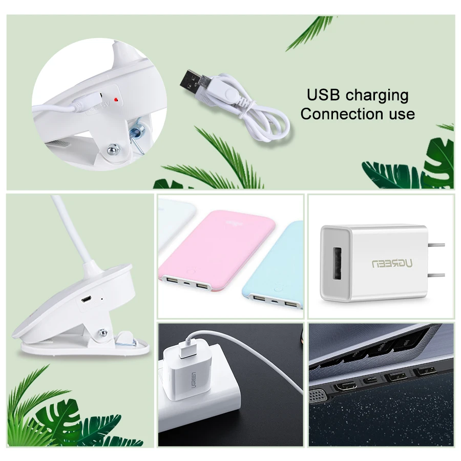 USB LED 3 режима затемнения сенсорный переключатель настольная лампа для чтения 18650