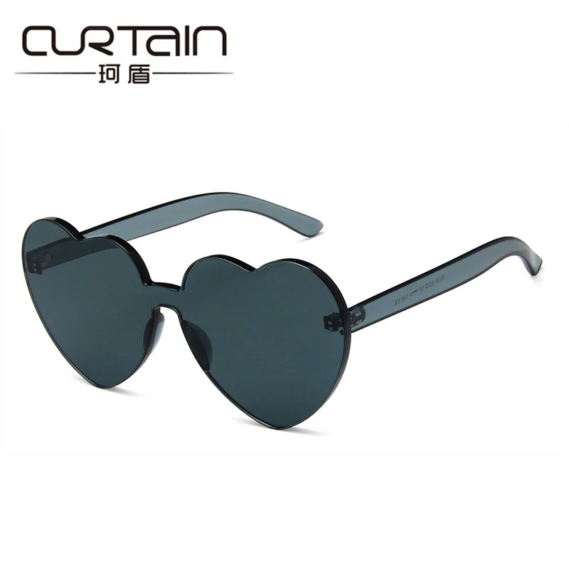 

CURTAIN Sunglass Women 2018 Heart Shaped Siamese Clear Jelly Wholesale Sunglasses Womens Summer Fashion Sun Glasses Uv400 Glases