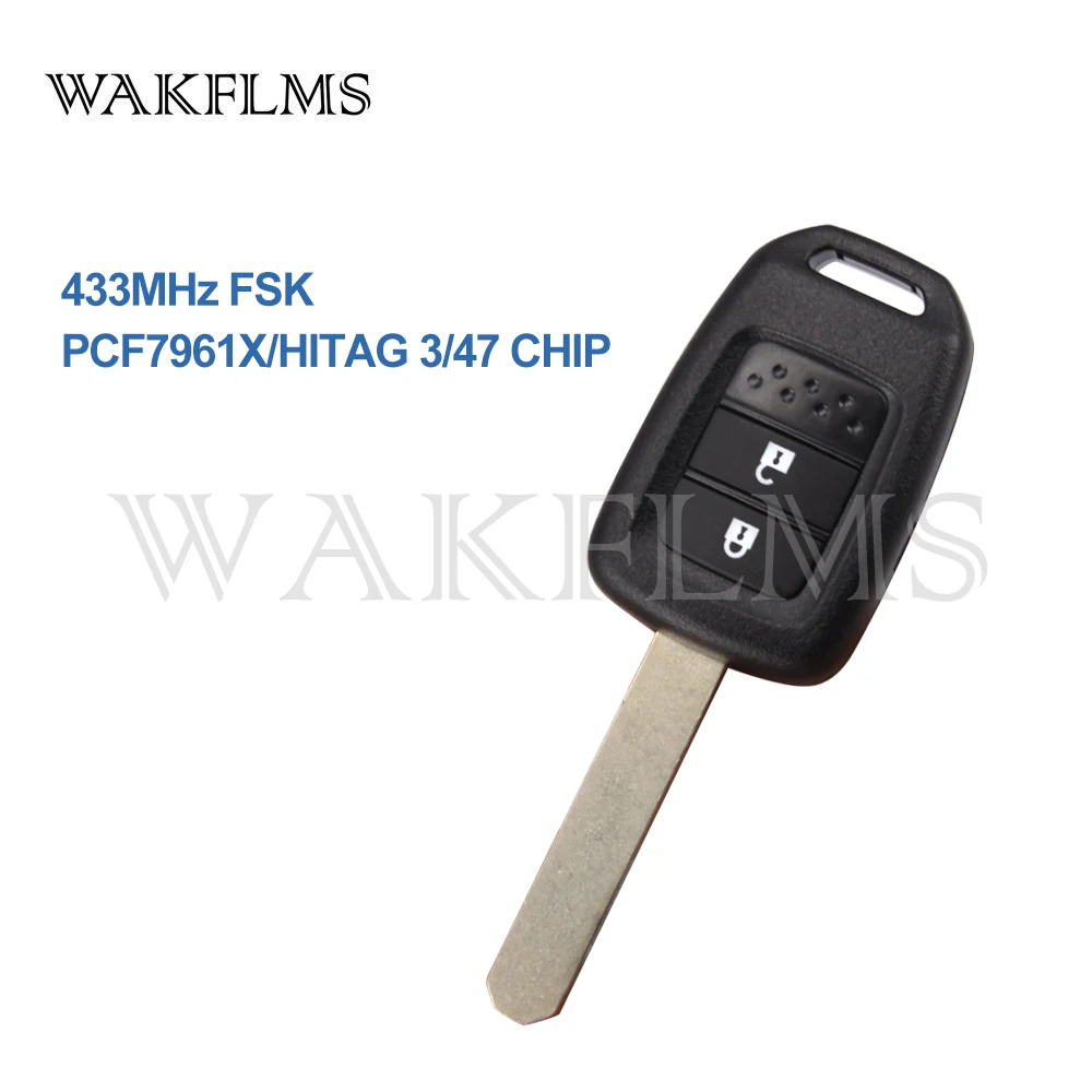 

2 Button Remote Car Key 433Mhz For Honda with PCF7961X HITAG 3 47 CHIP
