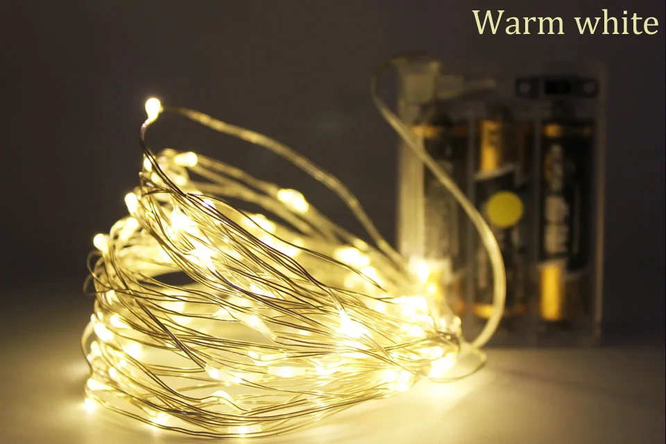 Самая низкая цена 2/5/10 м 10-100 светодиодный Рождественская гирлянда провода светодиодный струнные лампы светодиодная гирлянда для внутреннего год Рождественский Свадебные украшения