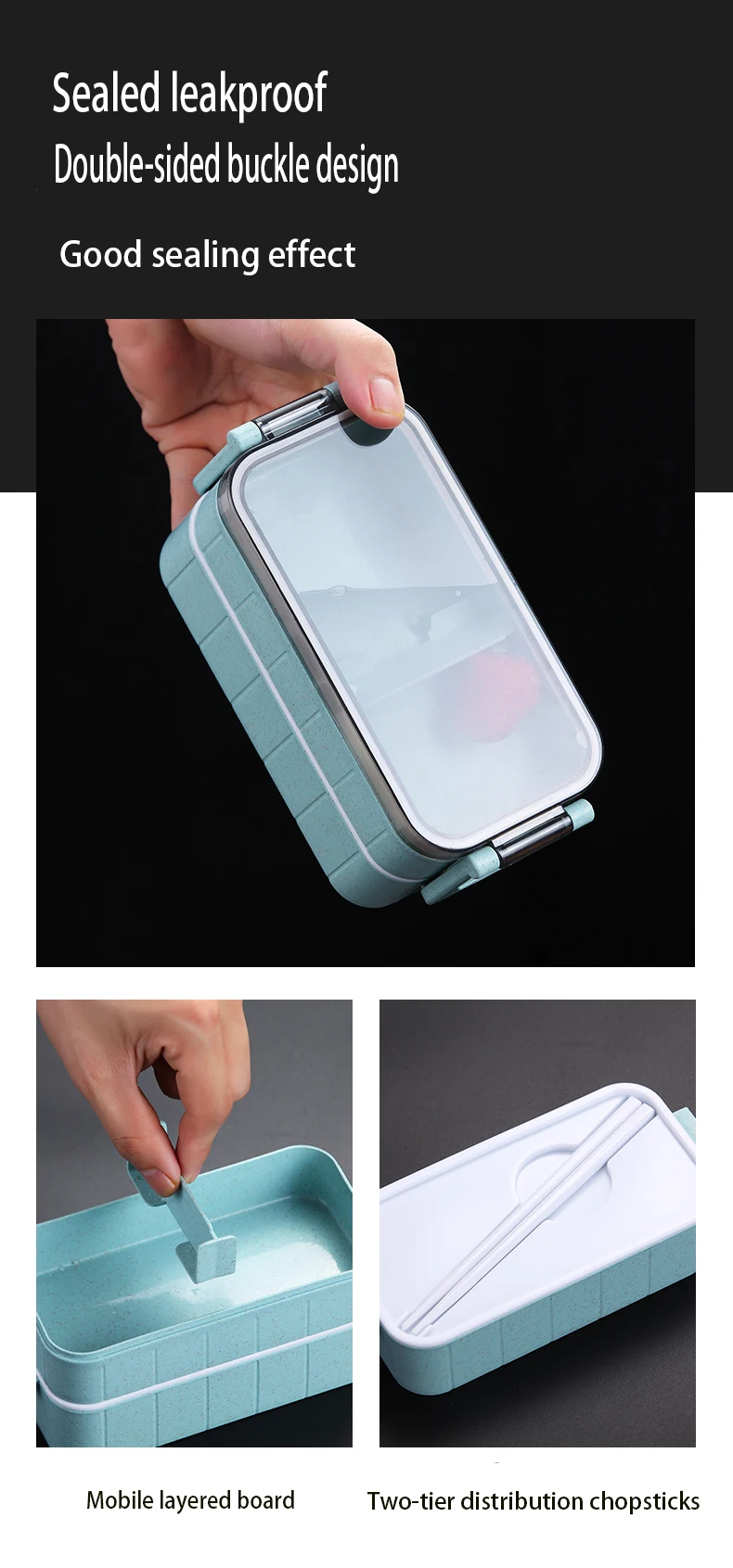 Японская коробка для обеды Bento детская Ланч бокс из пшеничной соломы герметичный