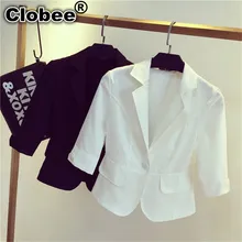 Clobee офисный деловой Женский блейзер летняя верхняя одежда весна и осень женский костюм Женский блейзер белый костюм куртка пальто femme