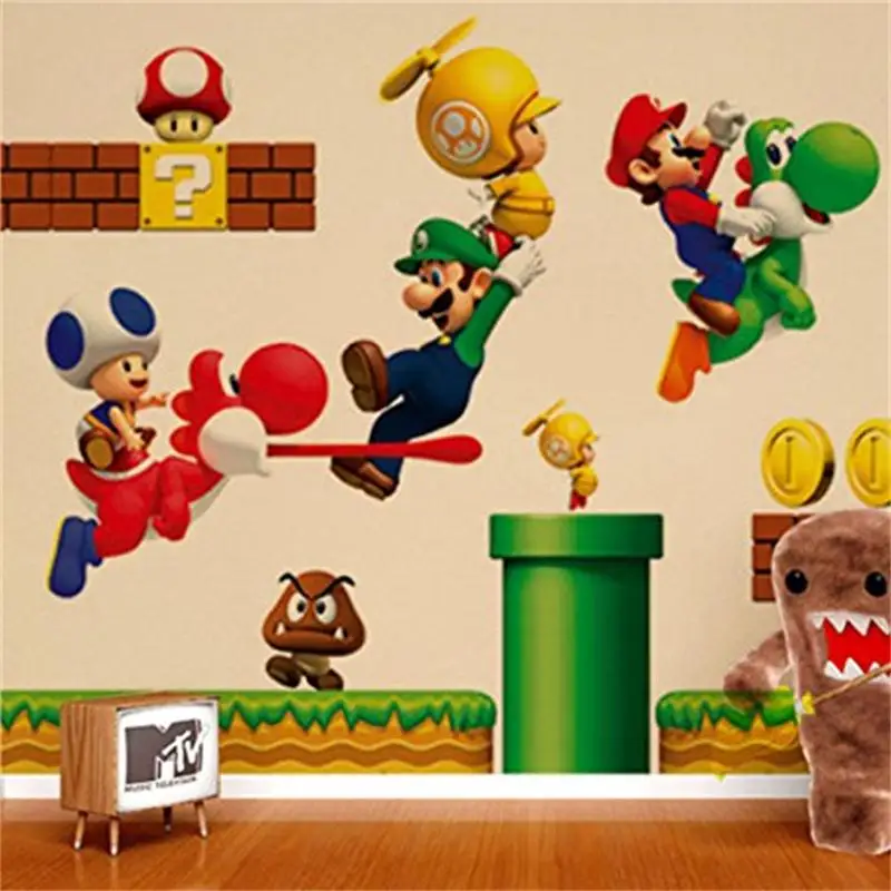 Kindheit Speicher Super Mario Spiel Wand Aufkleber Fur Kinderzimmer Zooyoo621 Dekorative Wand Dekor Abnehmbare Pvc Wand Abziehbilder Diy Sticker For Kids Room Wall Stickers For Kidswall Sticker Aliexpress