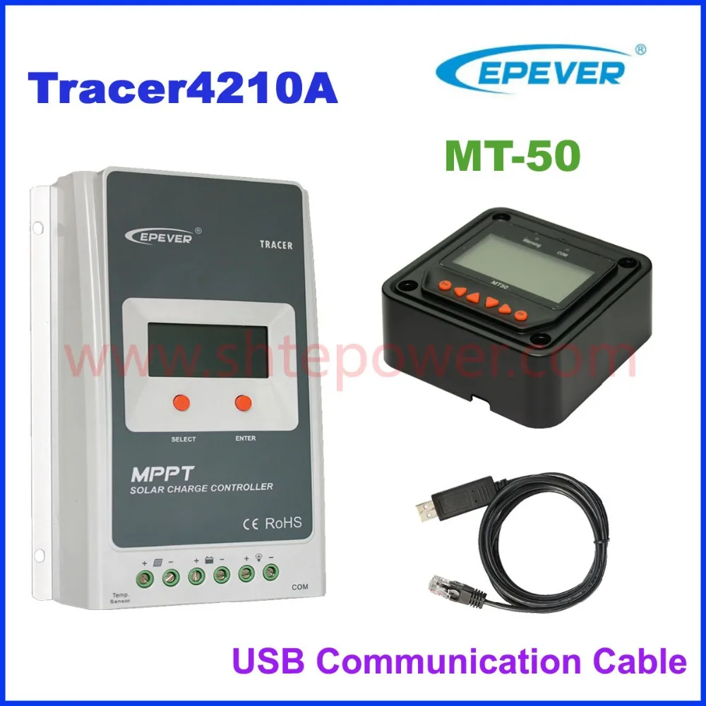40A MPPT контроллер солнечного заряда Tracer4210A с дистанционным ЖК-дисплеем MT-50 12/24 в