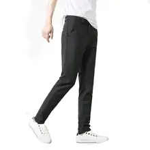Деловой мужской формальный костюм брюки Slim Fit сплошной цвет длинные прямые брюки