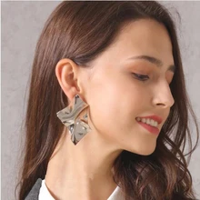 JURAN Hyperbole нерегулярные металлические Эффектные серьги-гвоздики для женщин 2 цвета модные серьги из цинкового сплава вечерние аксессуары